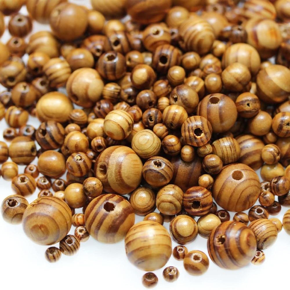 Круглые бусины из туи с деревянными полосками, экологически чистые, деревянные разделительные бусины для изготовления ювелирных изделий, аксессуары для DIY, 6-30 мм