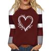 Рубашка для женщин, модная повседневная футболка с рукавом реглан, круглым вырезом и длинным рукавом, свободная футболка с принтом, женский топ
