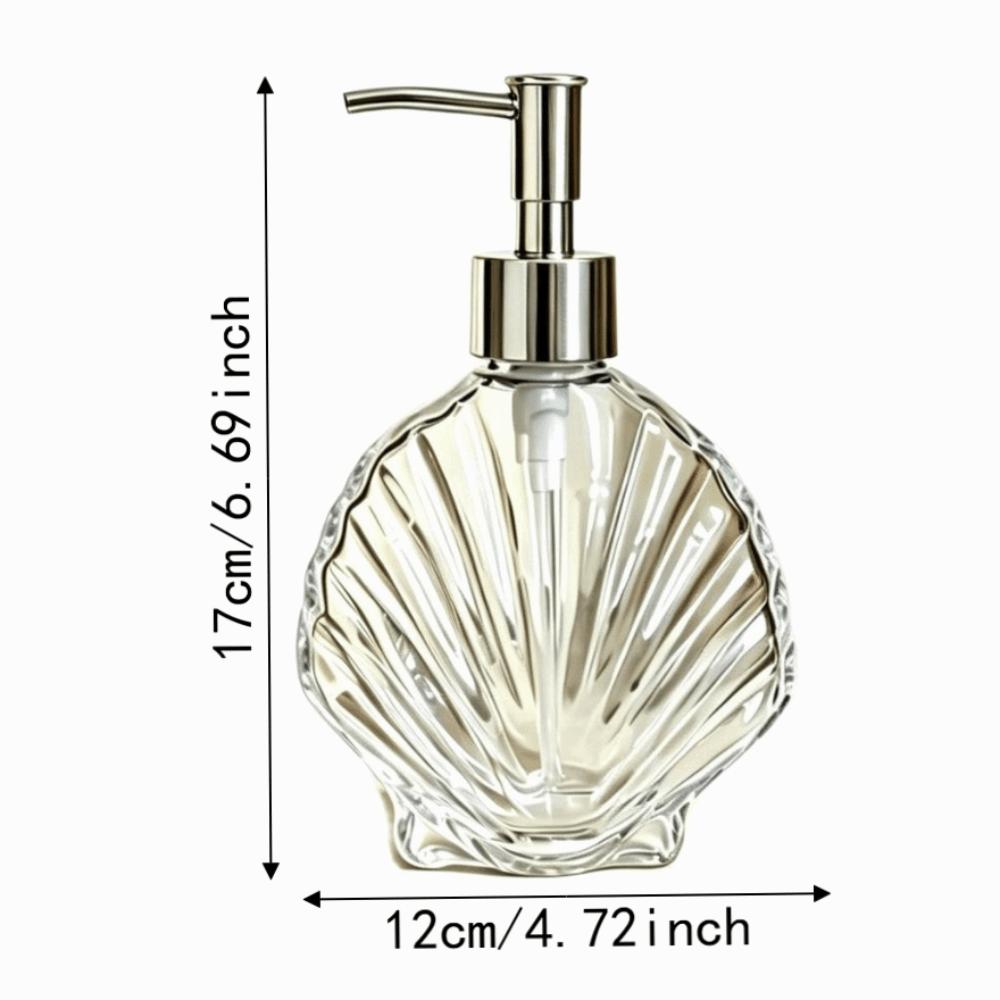 Glass Shell Shaped Soap Dispenser 400ml Liquid Lotion Storage Bottles Bathroom Accessories