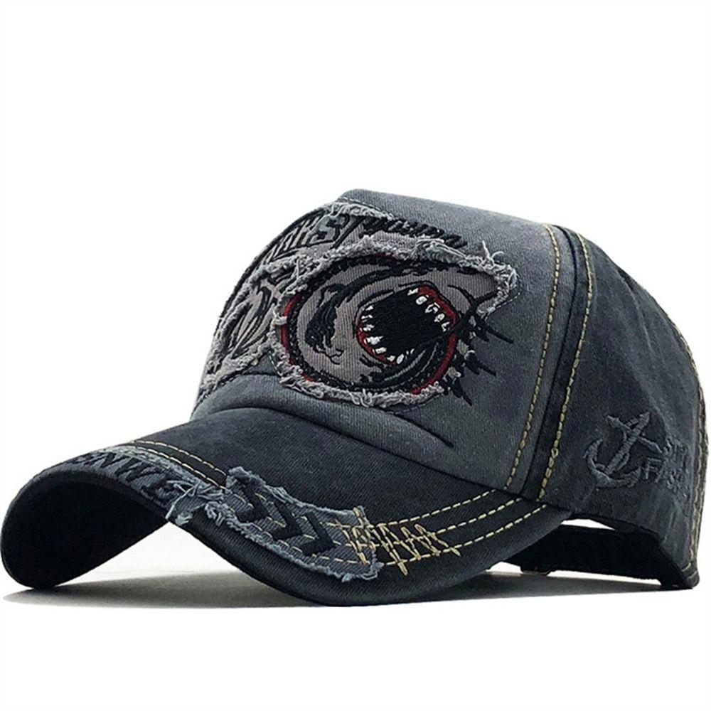 Embroidered Snapback Hat Adjustable Truck Cap Unisex Shark Baseball Cap Streetwear