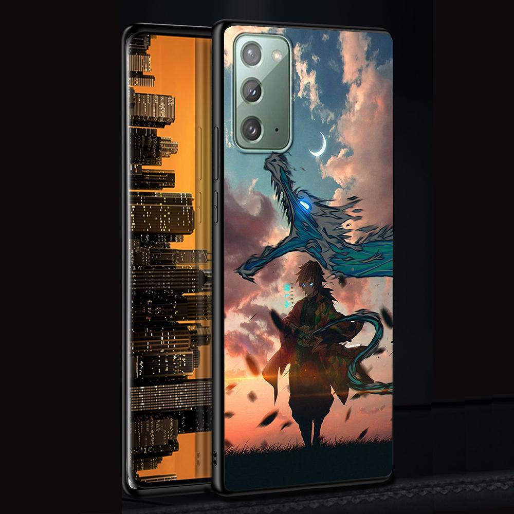 Чехол Anime Demon Slayer для Samsung Galaxy Note 20 Ultra 10 Lite 9 8 A53 A52 A12 S22 S21 FE S20 Plus TPU черный чехол для телефона