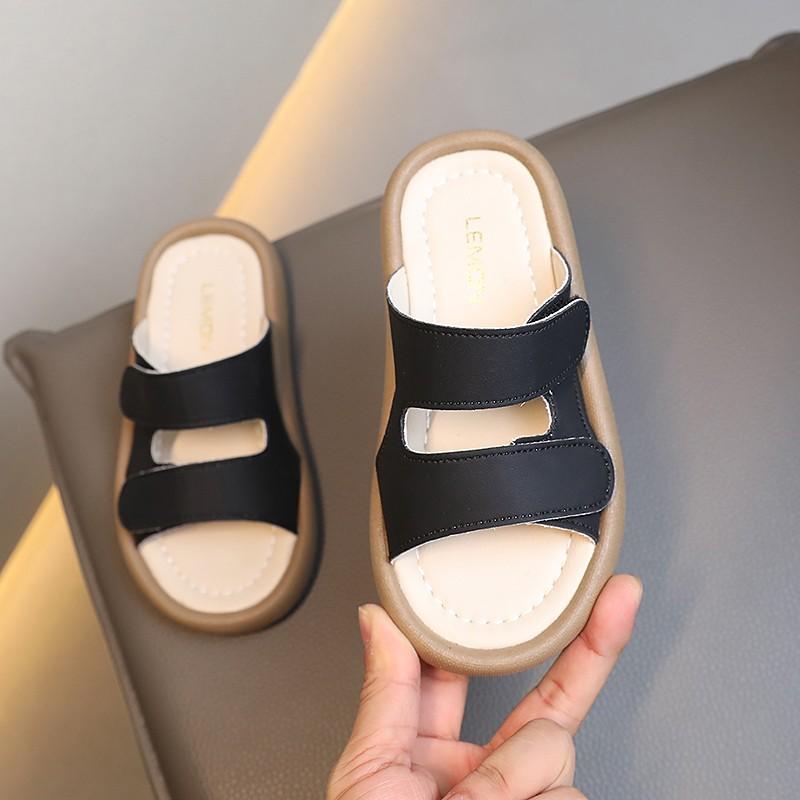 Детские тапочки, простая детская летняя пляжная обувь для мальчиков и девочек, повседневные домашние тапочки с открытым носком, мягкая подошва, 2024 г., новинка