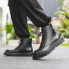 Ботинки мартин мужские черные на шнуровке новые осенне-зимние бархатные на толстой подошве увеличивающие рост рабочие мотоциклетные ботинки универсальная обувь 22727-J