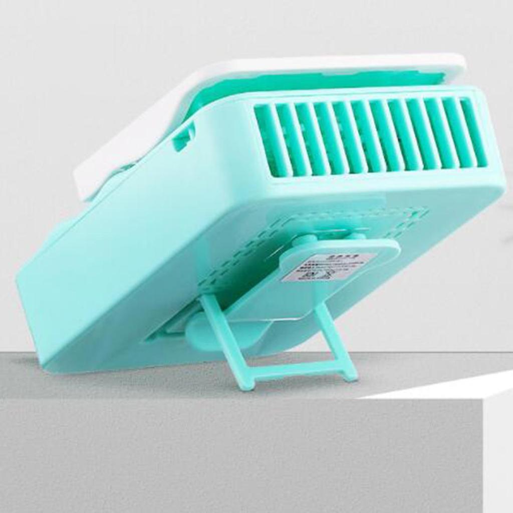 Handsfree Mini Waist Clip Fan 2000mAh Quiet Air Cooler Rechargeable Blue