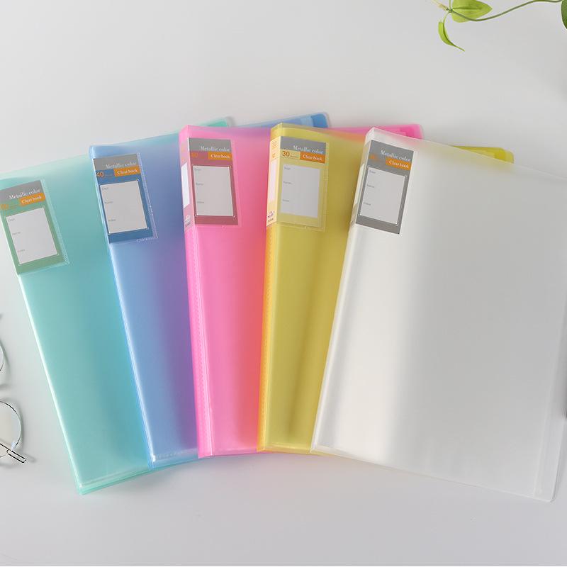 A4 Transparent PP Loose-Leaf Office Folder for Data and Music Management