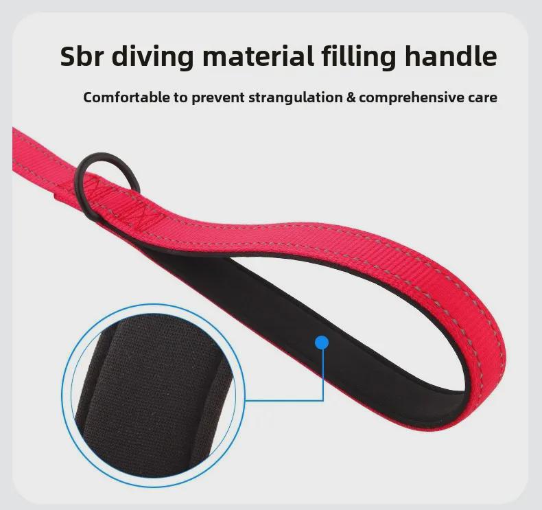 Короткий поводок для дрессировки из нейлона для средних и крупных собак - прочный тяговый трос