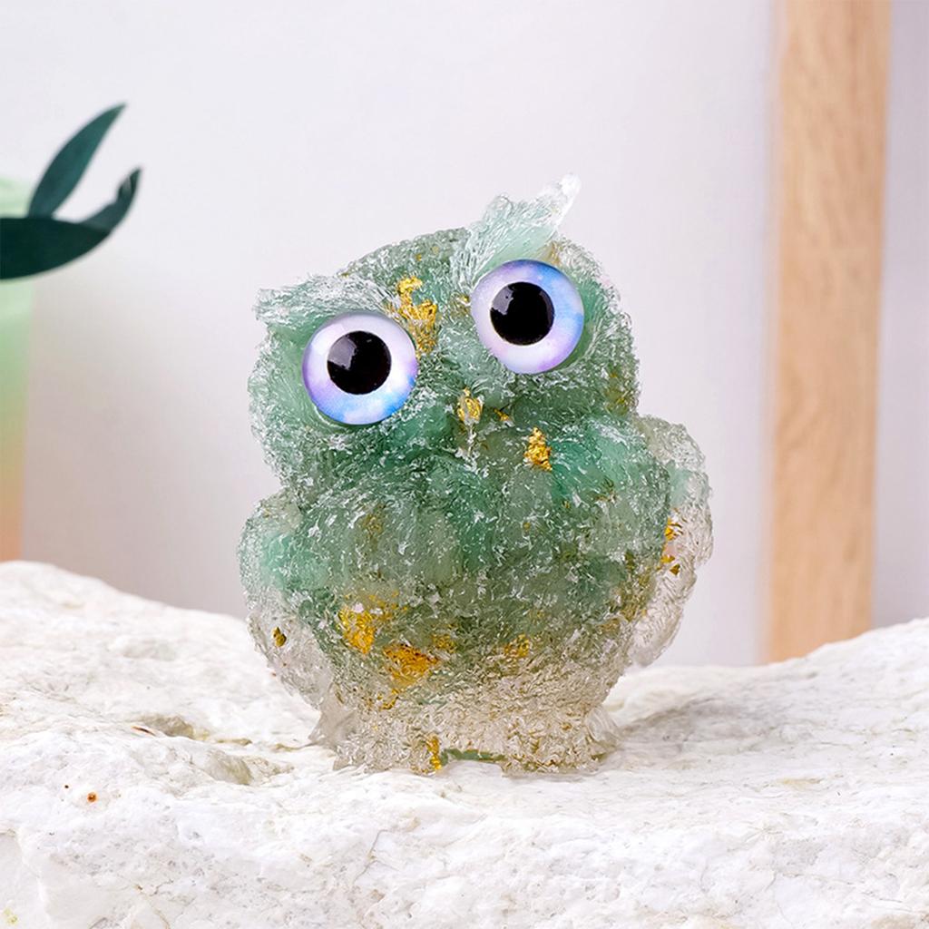 Natural Crystal Gravel Dripping Owl Ornaments Resin Crafts Home Decoration Gifts,owl Decoration
