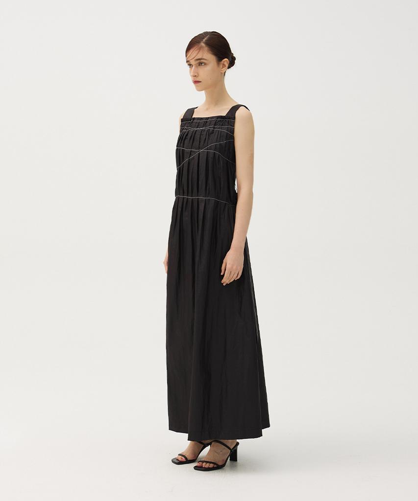 Meuameu Maxi Doodle Pleated Dress