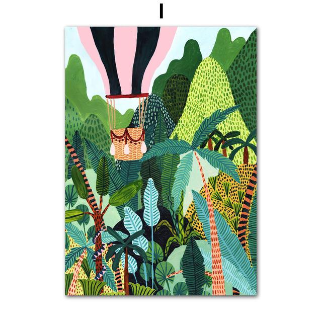 Girl Llamas Leopard Tiger Orange Vintage Tribe Posters And Prints Wall Art Canvas Painting Wall Pictures For Living Room Decor No Frame