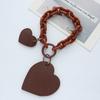 Брелок-подвеска из искусственной кожи с кулоном в форме сердца из нержавеющей стали, портативная сумка через плечо, украшение для сумки, кулон, брелок, праздничный подарок