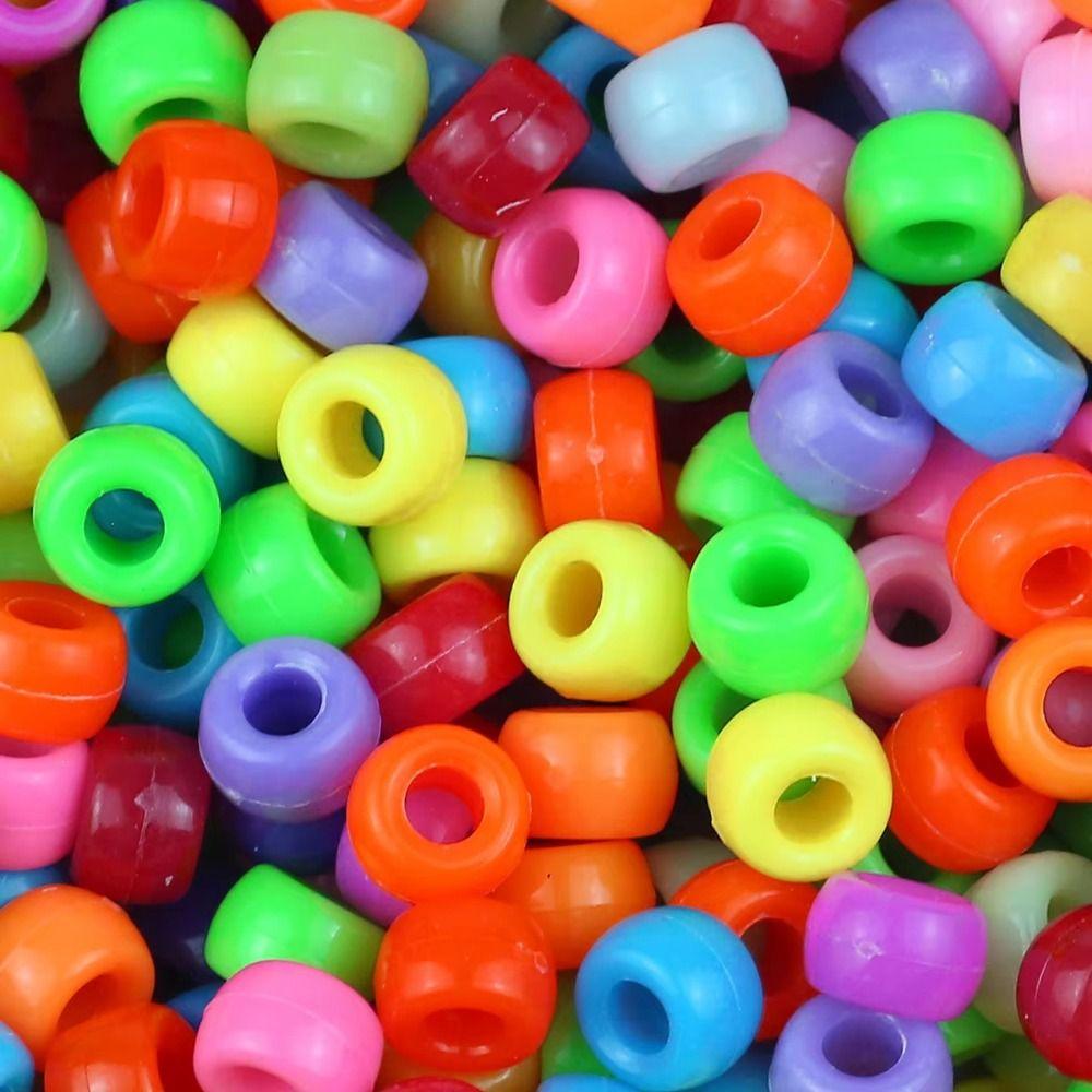 1000Pcs Luminous Dreadlock Hair Beads 6x9mm Bead Stringing Materials Braiders Tool