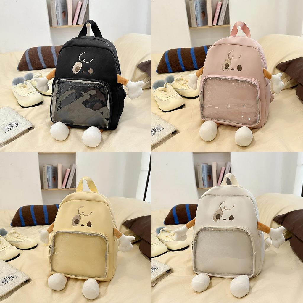 Japaninspired Cute Clear Backpack With Durable Nylon And Large Storage For School
