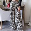 Новые модные уличные повседневные широкие брюки с леопардовым принтом для женщин на весну, прямые женские свободные брюки с высокой талией, летние элегантные женские мешковатые брюки 26274