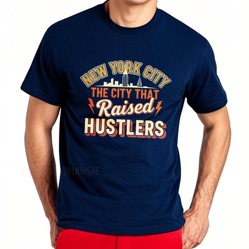 Повседневная летняя унисекс футболка Нью-Йорк Город, который вырастил hustlers С коротким рукавом Свободный крой Круглый вырез Топ футболки