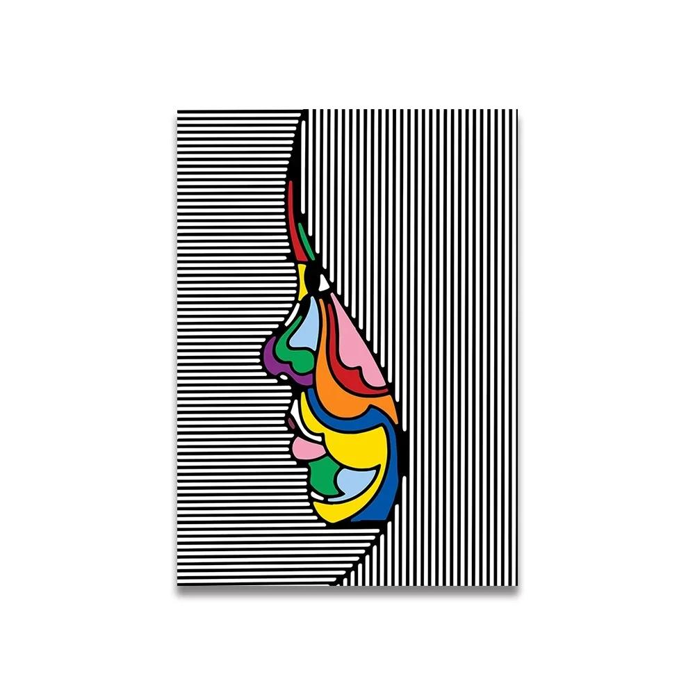 Vintage Pink Cartoon Print Canvas Posters Wall Art Poster Home Decor Canvas Print Painting Living Room Bedroom Decor Unframed