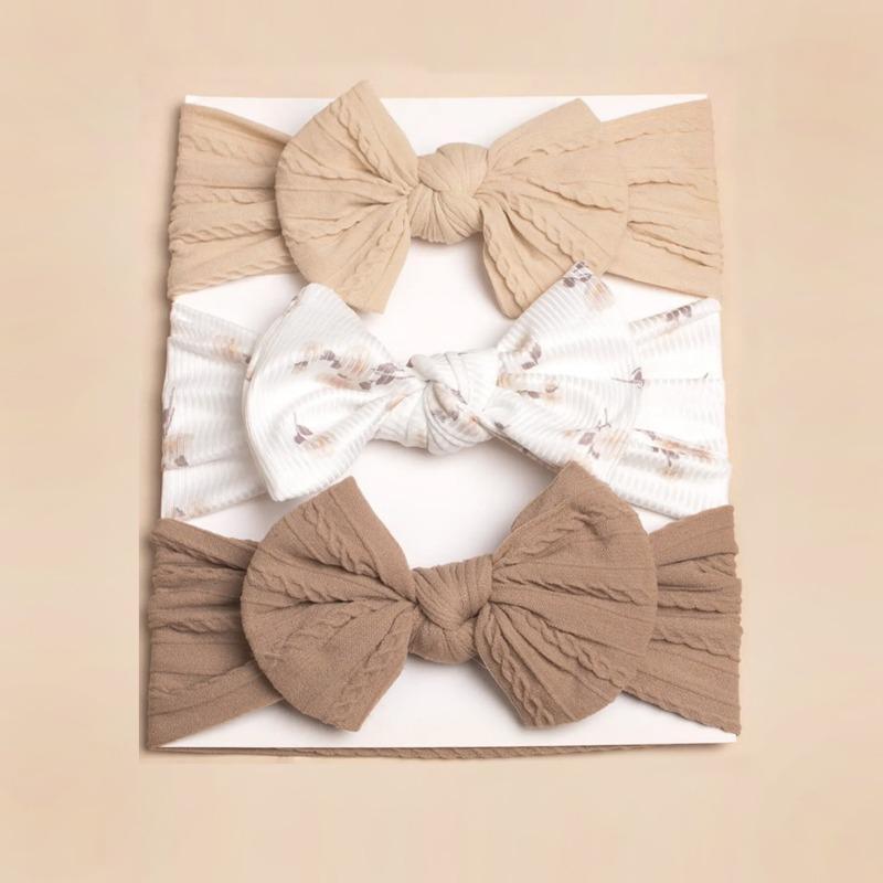 3Pcs new children's headscarf, baby cute bow headband combination, comfortable baby headband.
