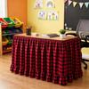 Hook and Loop Teacher Desk Skirt Ruffled Edge Table Wrap Rural Gingham Table Skirt  Classroom
