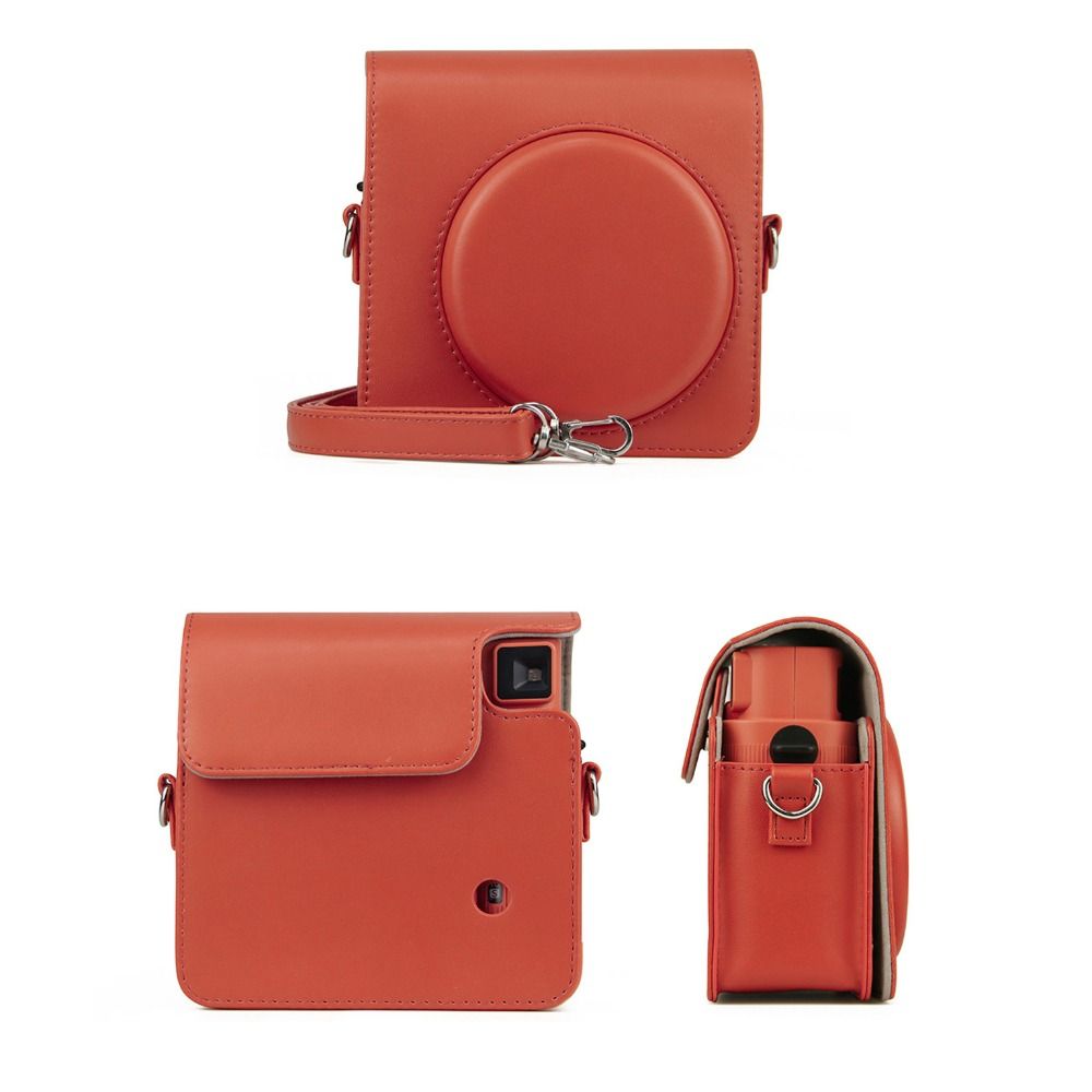 Bright Color Protective Cover PU Leather Storage Bag Case with Adjustable Strap Instant Camera