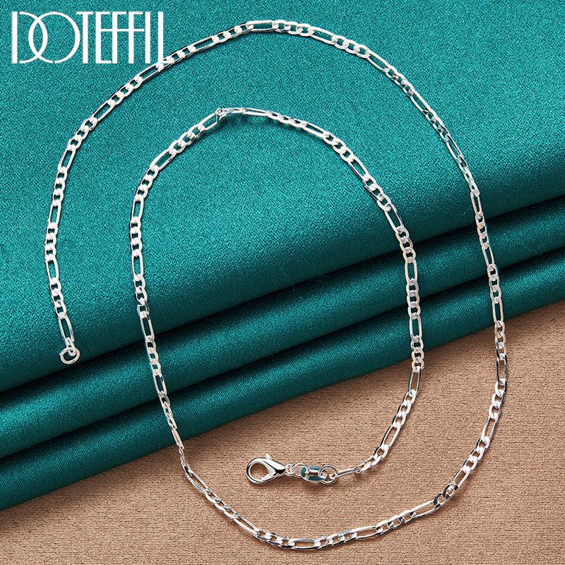 925 Sterling Silver Jewelry 16/18/20/22/24/26/28/30 Inch Side Chain Fashion Necklace