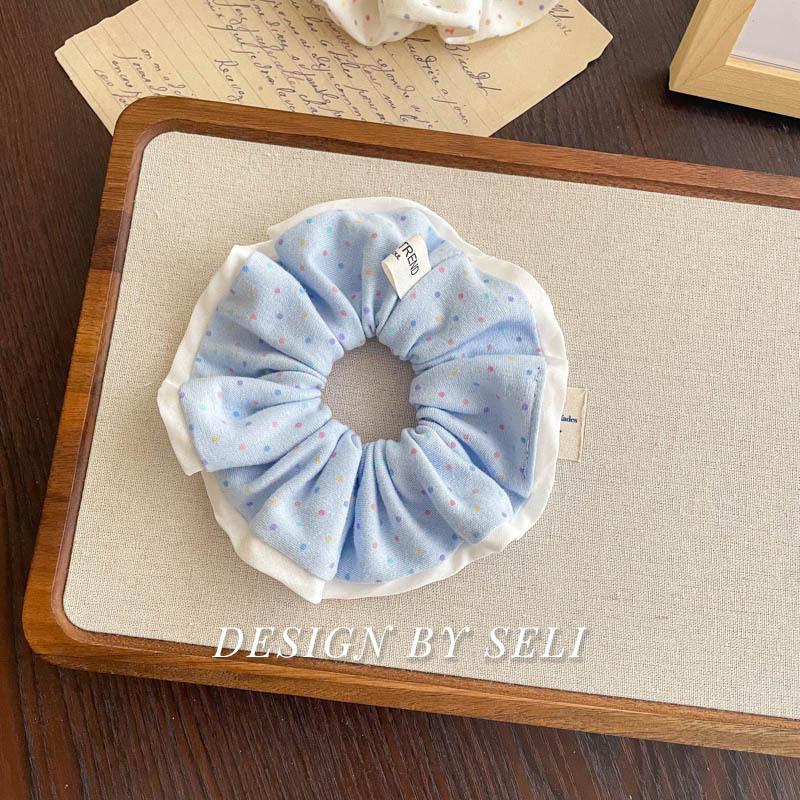 Мягкая вязаная коллекция Осень Зима Милый scrunchie В горошек Цветочный