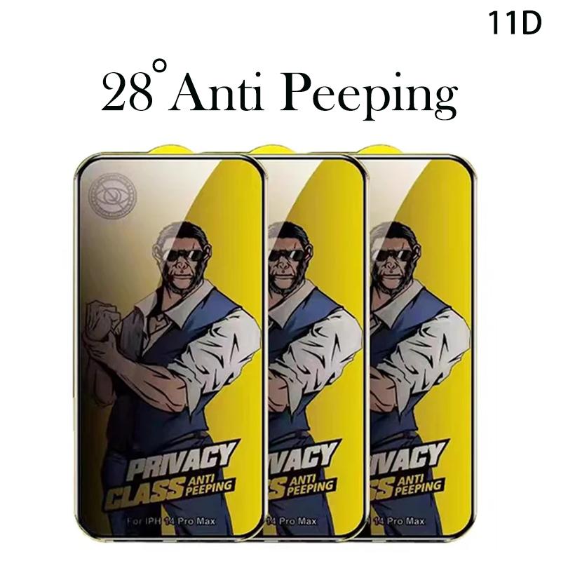 1-4Pcs Gorilla Privacy Screen Protector For iPhone 14 13 11 12 Pro Max Anti-spy Protective Glass For iPhone 15 Pro X XR XS MAX
