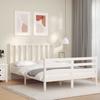 VidaXL Bed Frame with Headboard White 140x200 Cm Solid Wood 3193857