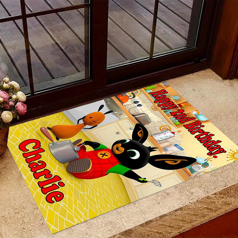 Bing Bunny And Friends Themed Anti-Slip Rugs - Polyester Home Decor, Suitable for Bedrooms, Living Rooms, Doorways, Studios, and Decorations