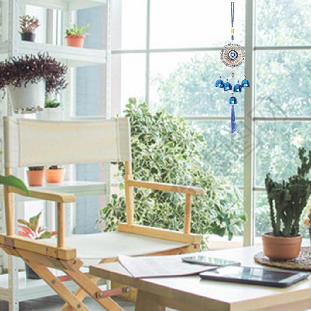 D5 Подсолнух Сглаз Колокольчики ветра Счастливый Турецкий Синий Глаз Бусина Кисточка Колокольчик ветра Настенный декор Амулет Защита Подвеска для автомобиля