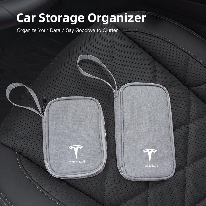 PKWYZ1 For Tesla Model 3 Y S X Cybertruck Juguete Roadster Car Cable Drive Earphone Charger Protable Storage Bag