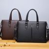 Men's Leather Business Handbag Horizontal Style Computer Briefcase Shoulder Bag