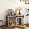 118cm Dog Crate Furniture with Removable Cushion for Extra Large Dogs - Walnut Brown
