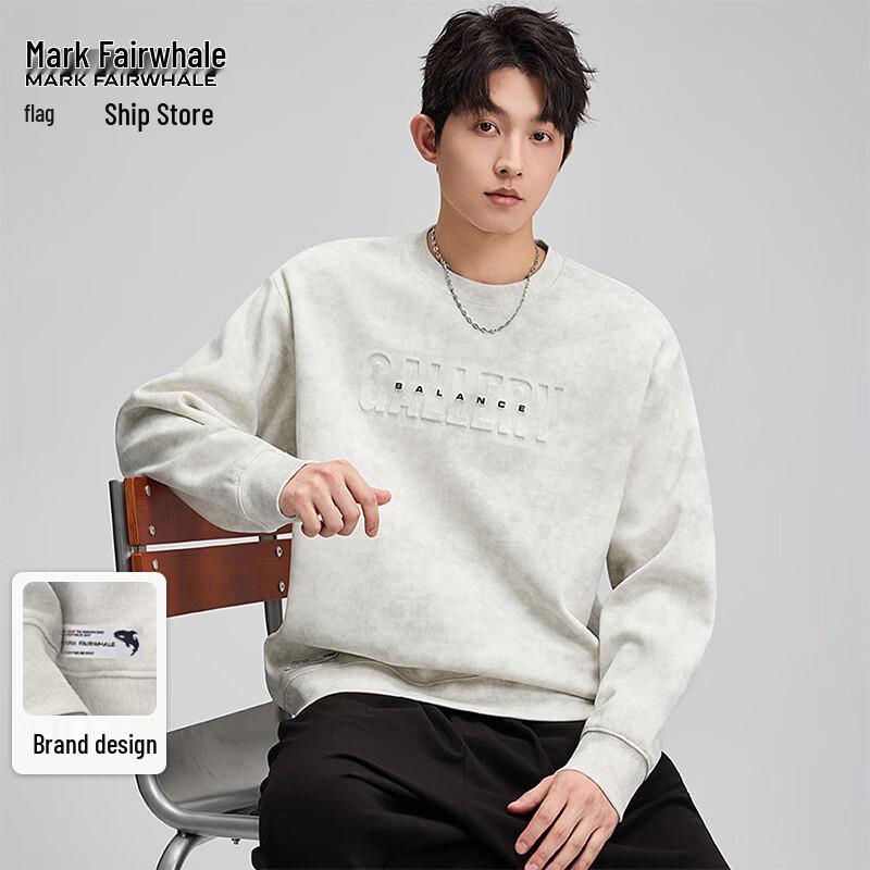 MARK FAIRWHALE Men's Tie-Dye Crew Neck Long Sleeve Sweatshirt