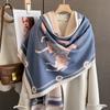 185x65cm New Fashion Pony Pattern Cashmere Scarf for Women Winter Acrylic Scarf Fashionable and Versatile Warm Shawl