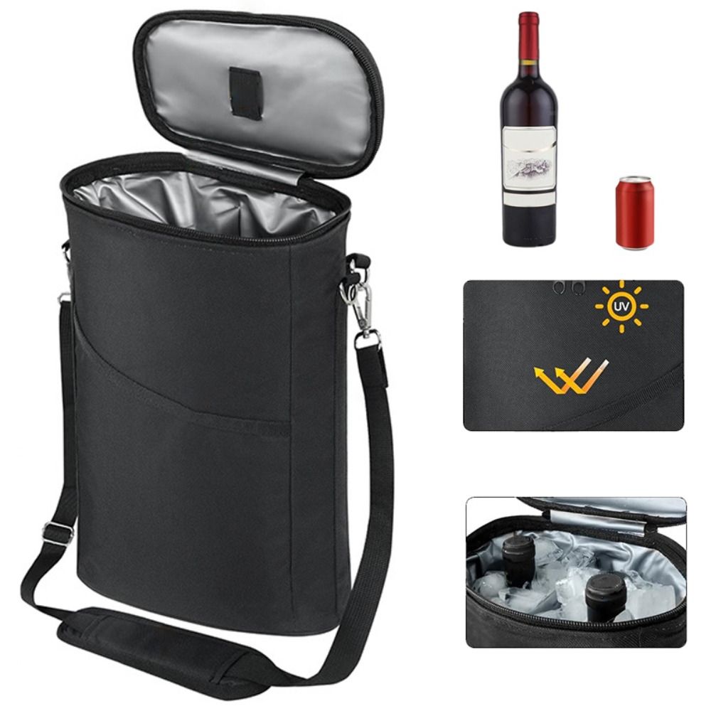 Leakproof Wine Carrier Insulated Wine Gift Tote Double Zipper Wine Cooler Bag  Wine Tasting