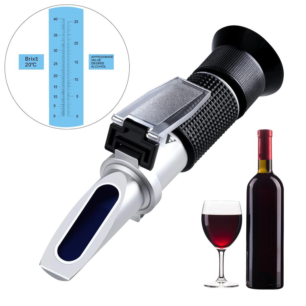 Optical LEERCHUANG Brix Refractometer for Wine Dual Scale Brix Alcohol Wine Refractometer for Measuring Sugar Content and Predicting Wine Alcohol