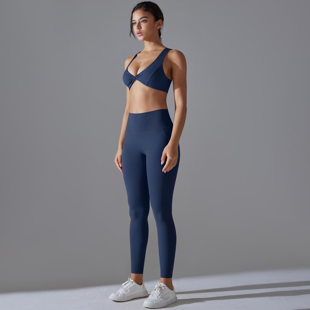 Auroth Женская спортивная одежда для йоги с открытой спиной и рукавами, жилет с высокой талией, спортивные леггинсы, комплект для фитнеса, одежда для тренировок в спортзале