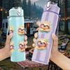 1PC Cute Sloth Group 750ml Color Plastic Sports Water Bottle Leakproof Flip Straw Lid Suitable for Sports Office Home Use