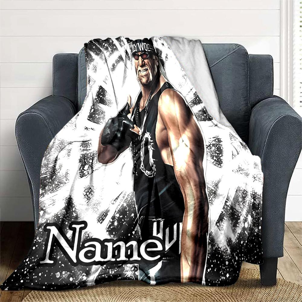 Customiz Name Personality Hulk Hogan Blanket Soft &Warm Sofa Office Bed Travel Lunch Break Blanket, Gift Suitable All Seasons