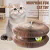Круглая игрушка-гармошка для кошек с колокольчиком, складная игрушка-кошачья голова, орган, кошачий столб, интерактивная игрушка для игр