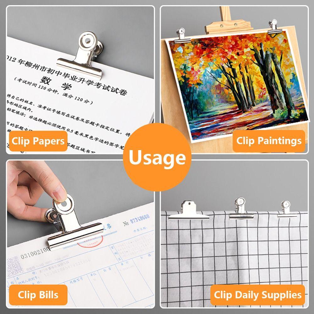 Universal Mountain Shaped Clip Stainless Steel Bill Clip Multifunctional Clamp  School Office