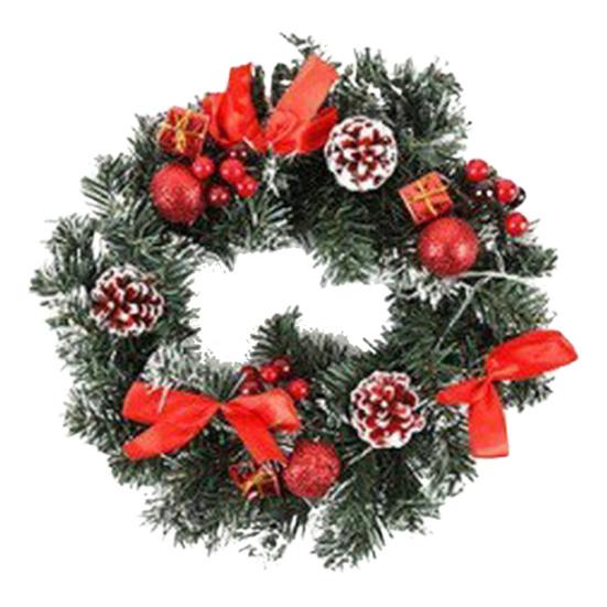 Гирлянда-венок, привлекательная, широкое применение, 3 размера, снежная щетина, сосновая шишка, круглая гирлянда, декор для сада