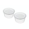 Rakuchin Pack Storage Container, for One Serving of Rice, 270ml Capacity, Clear White, Pack of 2