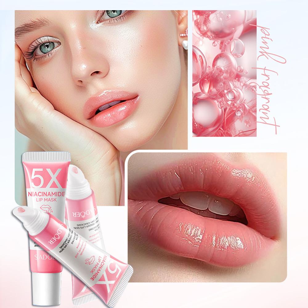 1 шт. SADOER Никотинамидная маска для губ бальзам для губ для женщин увлажняющий и питательный розовый нежный уход для губ 10 г