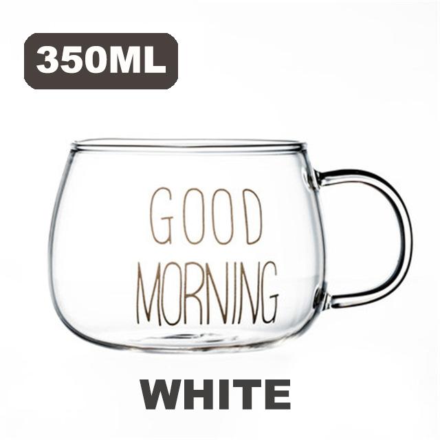 350ML Glass Coffee Cup with Handle Clear Coffee Mugs for Cappuccino Latte Tea Milk Juice Hot Cold Drink Kitchen Coffee Mugs