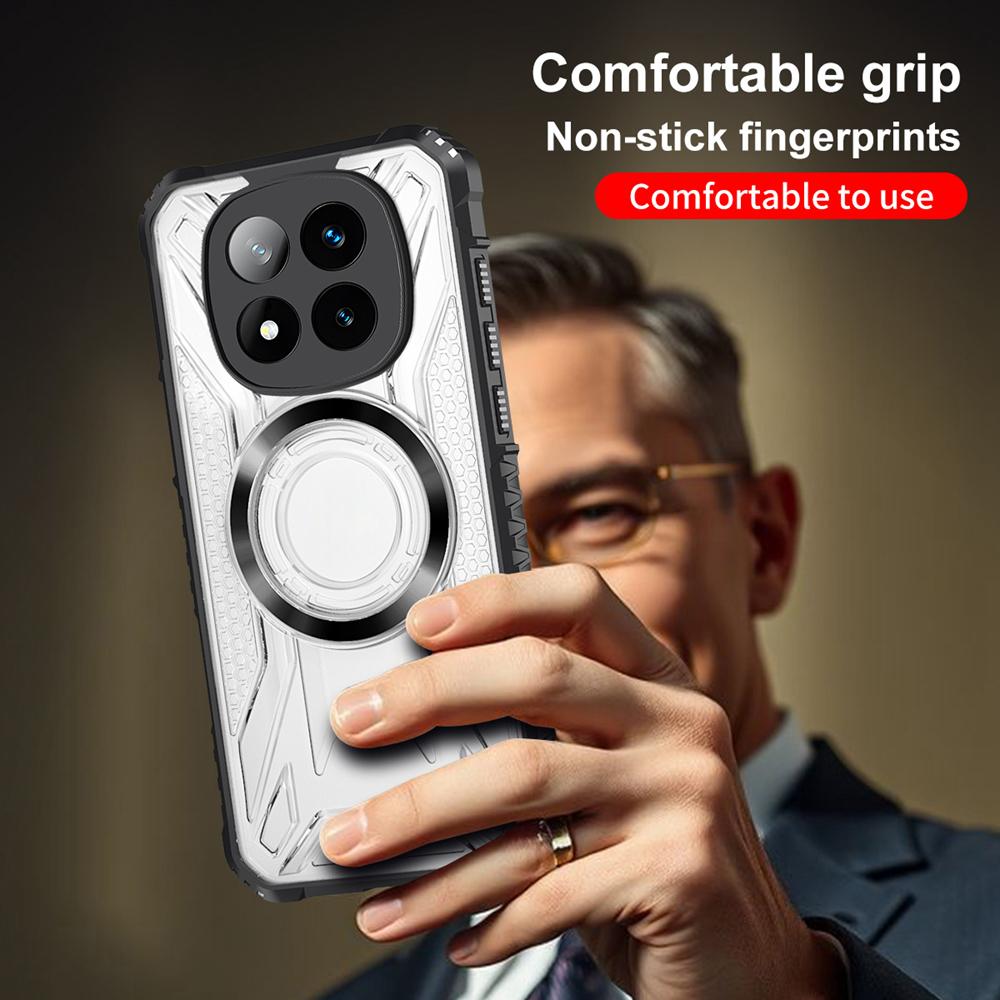 KEYSION Transparent Magnetic Case for Redmi Note 15 Pro+ 5G Silicone+PC Heavy Duty Shockproof Phone Cover for Redmi Note 15 5G