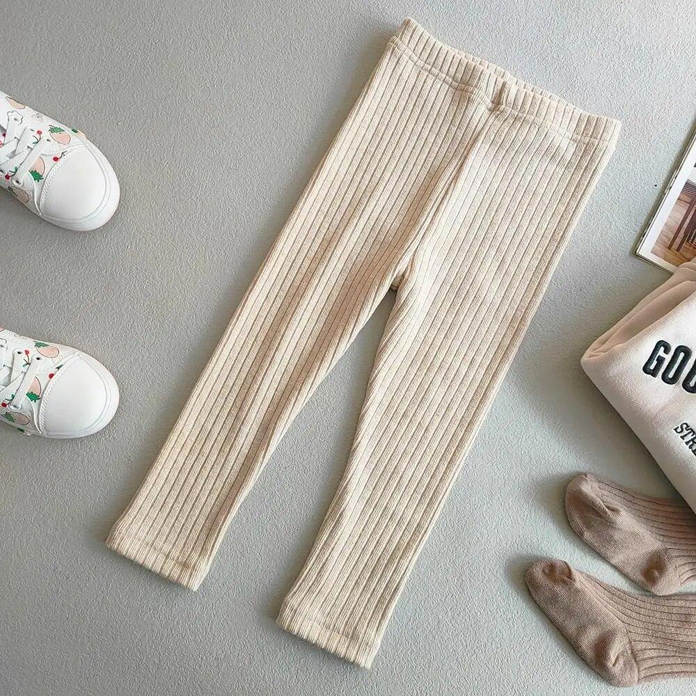 Детские брюки для девочек, хлопковые эластичные узкие леггинсы из кашемира на весну и осень