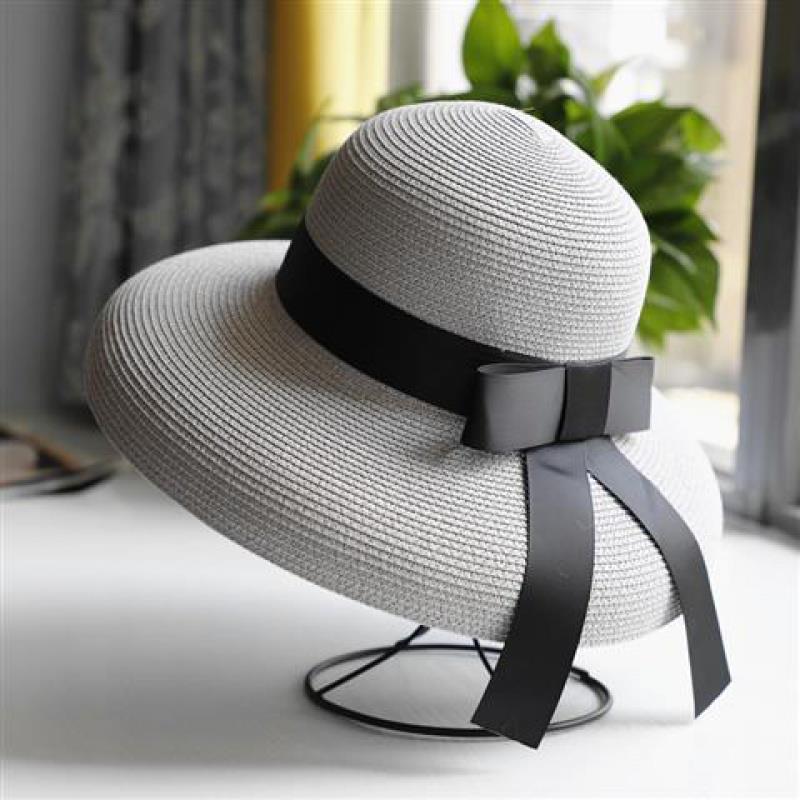 Соломенная шляпа женская летняя мода морской солнцезащитный крем с большими полями солнцезащитный козырек УФ-защита складная пляжная шляпа