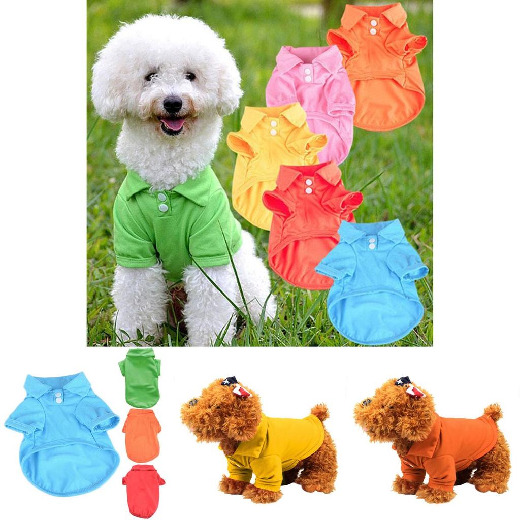 Стильная летняя футболка-поло для домашних собак, яркие цвета, одежда для собак и кошек, футболка