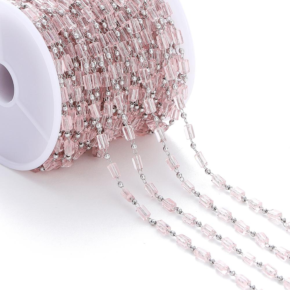 1Meter Bohemian Necklace Chain Cuboid Cube Beads Chains for DIY Necklace Bracelets Jewelry Making Accessories Handmade Chain
