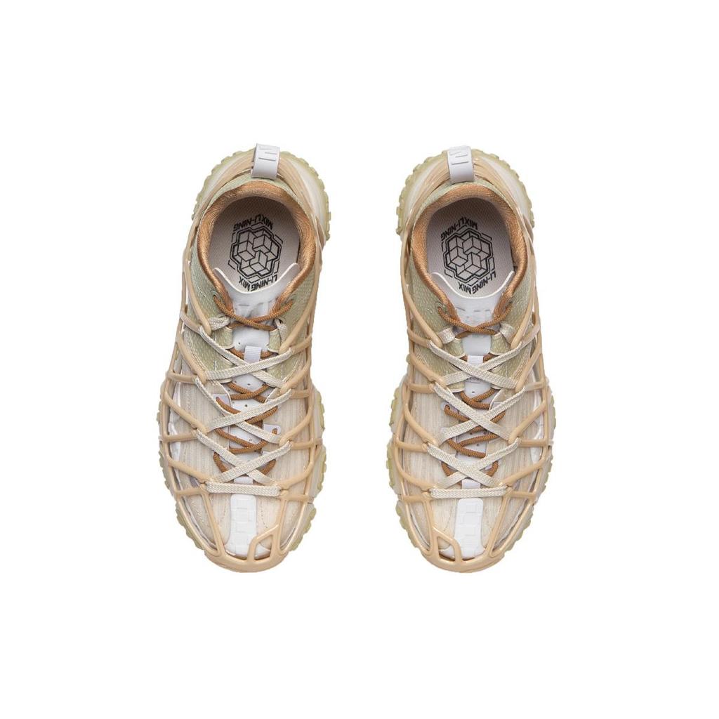 Li Ning Mix Ace Нескользящие Износостойкие Низкие Повседневные Кроссовки Женские Абрикосовый Хаки ARAR002-2